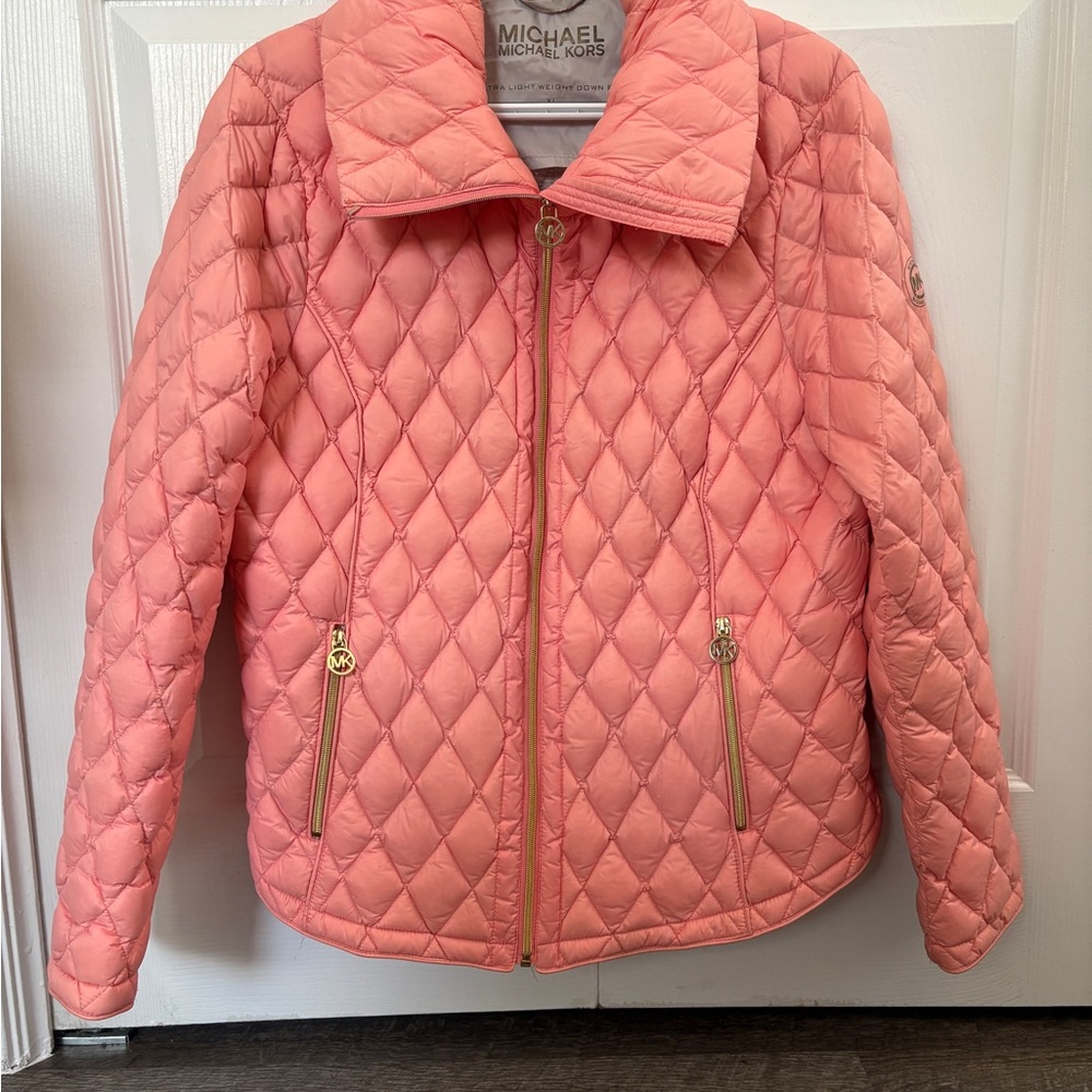 Michael Kors Coral Quilted Puffer Jacket